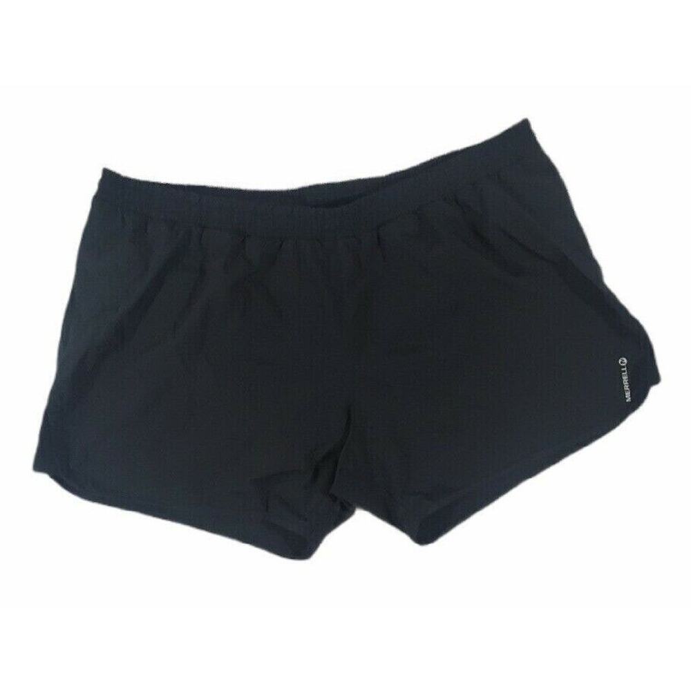 Merrell Shorts XXL Womens Solid Black High Rise Velocity NWT Elastic Athletic Bo
